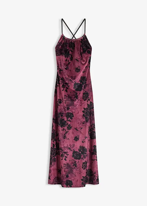 Robe longue en velours brillant, bonprix