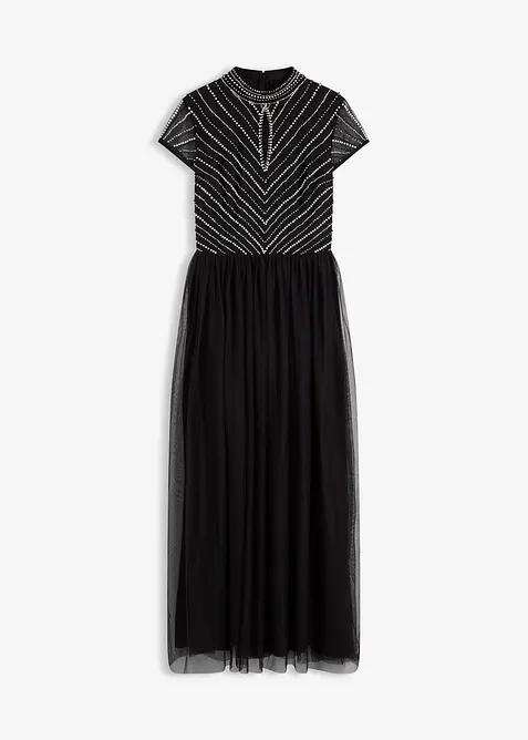 Robe longue avec haut brodé de perles, bonprix