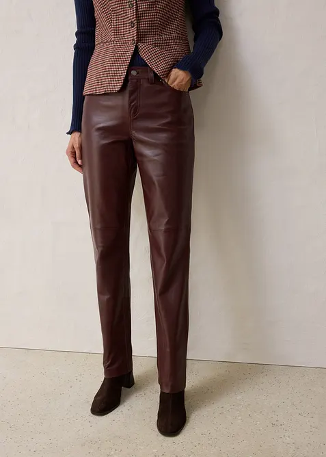 Pantalon en cuir d’agneau nappa, bonprix