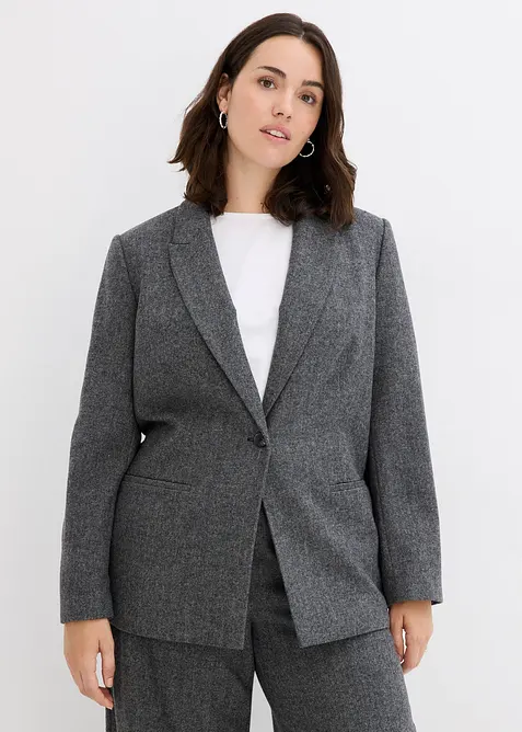 Blazer &agrave; motif chevrons, laine majoritaire, bonprix