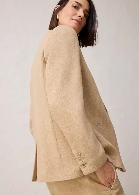 Blazer à motif chevrons, laine majoritaire, bonprix