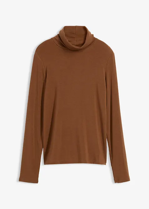 T-shirt col roulé en laine mélangée, bonprix