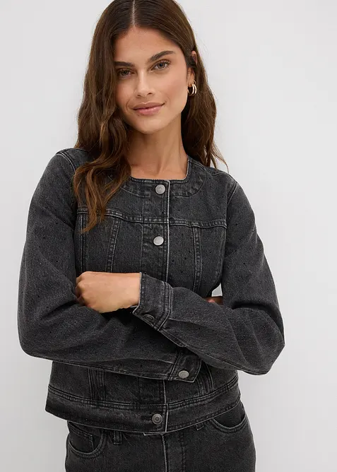 Veste en jean à strass, bonprix