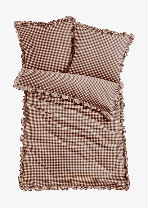 Parure de lit avec finitions volant&eacute;es, bonprix