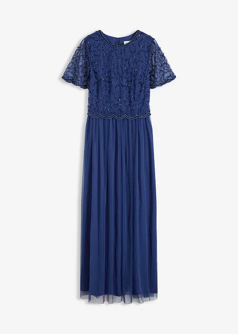 Robe longue en tulle fin avec sequins brodés, bonprix