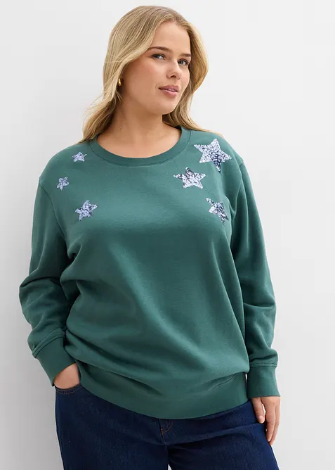 Sweat-shirt en coton mélangé, bonprix