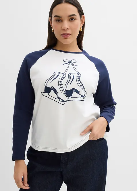 T-shirt 100% coton à manches raglan, bonprix