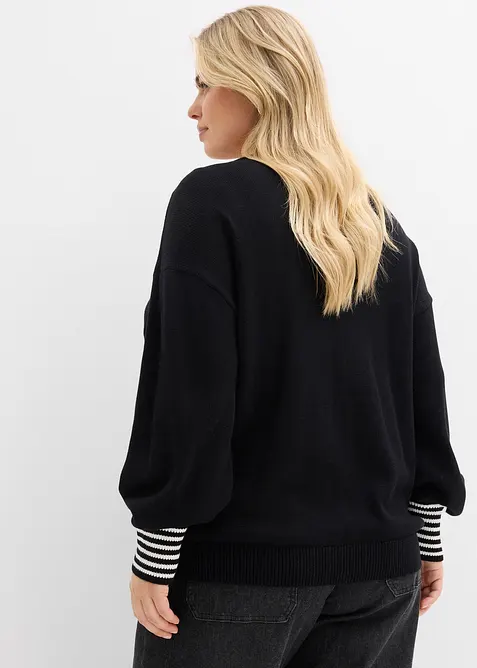 Pull jacquard &agrave; imprim&eacute; &eacute;toiles, bonprix