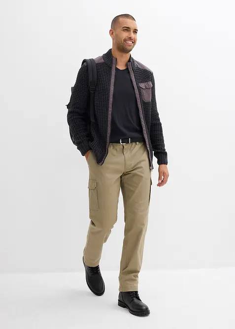 Gilet en grosse maille point de riz avec poche poitrine, bonprix