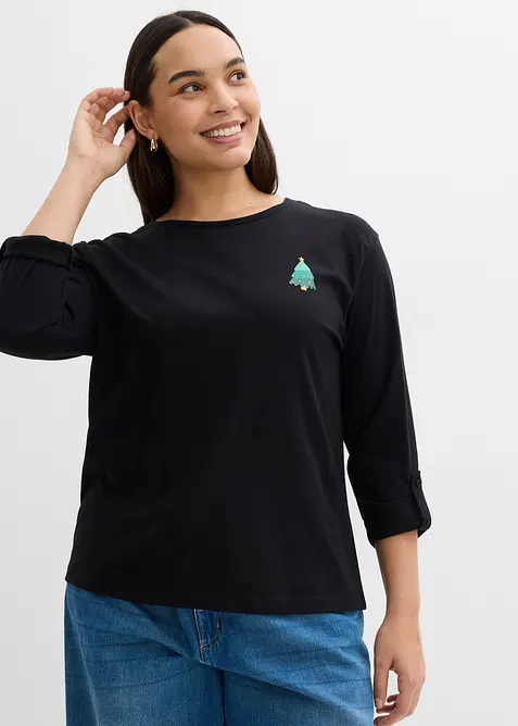 T-shirt manches longues 100% coton, bonprix