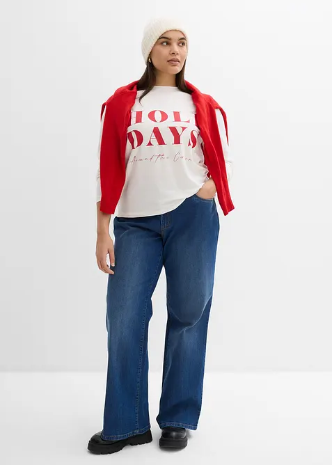 T-shirt manches longues en coton extensible, bonprix