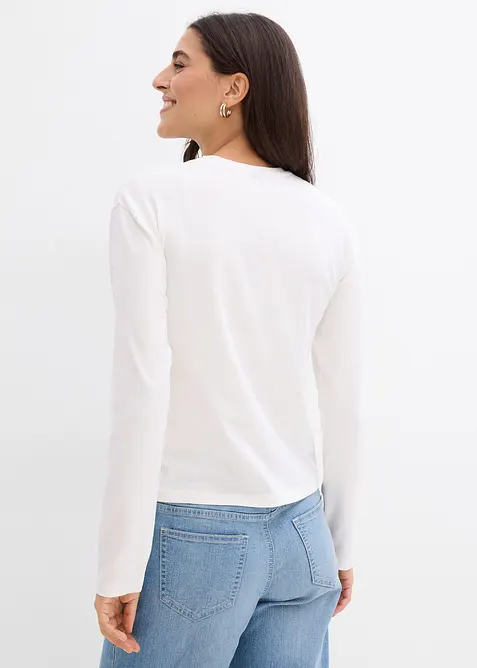 T-shirt manches longues en coton extensible, bonprix