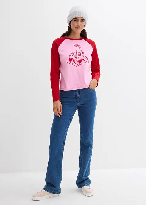 T-shirt 100% coton &agrave; manches raglan, bonprix