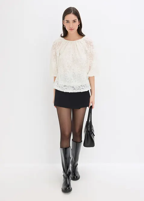 Blouse &agrave; motif floral textur&eacute;, bonprix