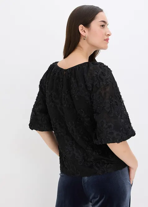 Blouse à motif floral texturé, bonprix