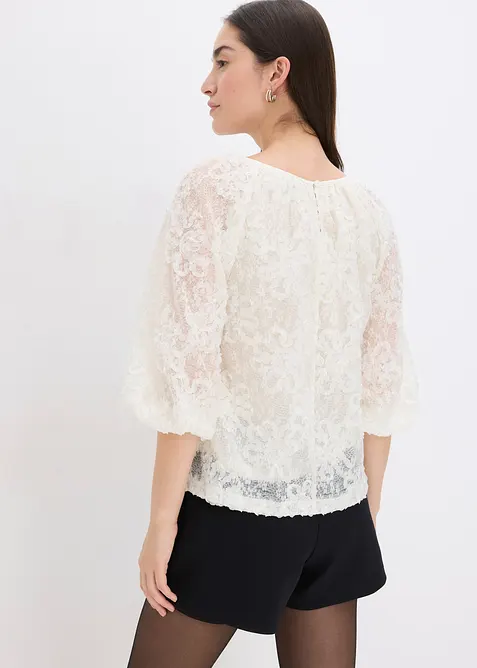 Blouse &agrave; motif floral textur&eacute;, bonprix