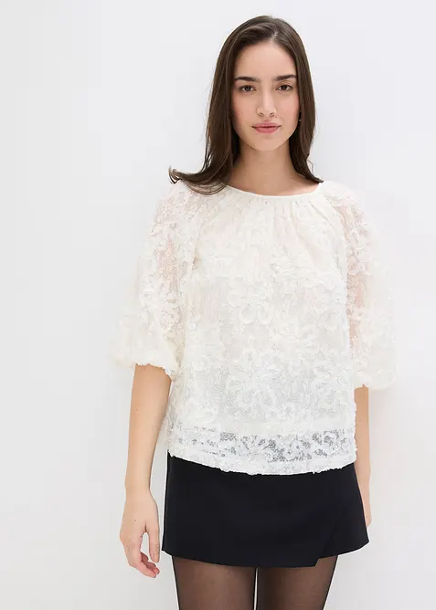 Blouse &agrave; motif floral textur&eacute;, bonprix