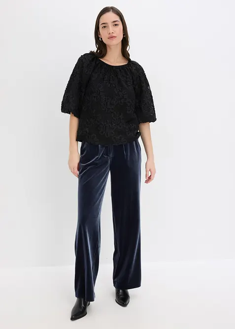 Blouse à motif floral texturé, bonprix