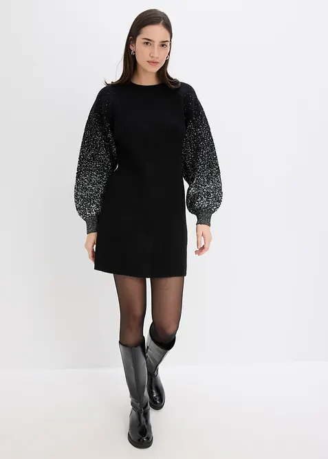 Robe en maille, effet brillant, bonprix