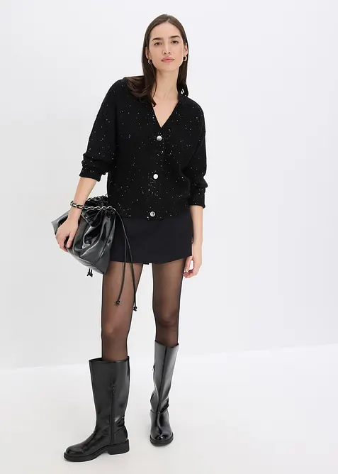 Gilet en maille ajour&eacute;e, bonprix