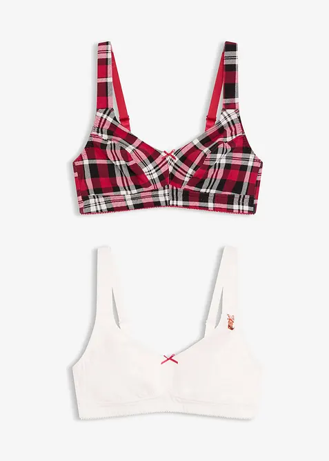 Lot de 2 soutiens-gorge coton sans armatures, bonprix