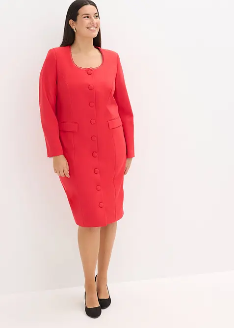 Robe blazer avec bordure en dentelle, bonprix