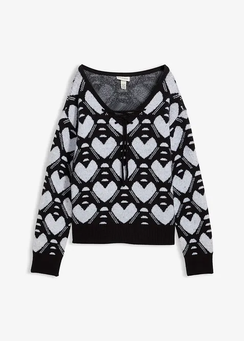 Pull en fine maille jacquard, bonprix