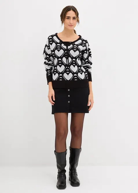 Pull en fine maille jacquard, bonprix