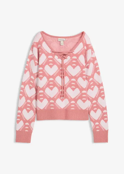 Pull en fine maille jacquard, bonprix
