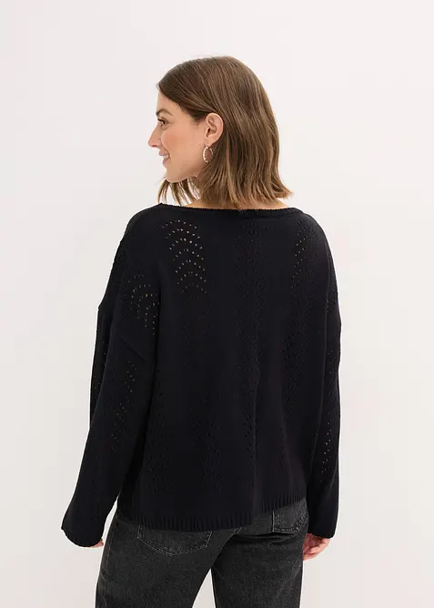 Pull en maille ajourée, bonprix