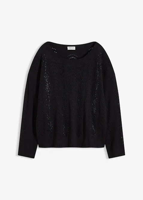 Pull en maille ajourée, bonprix