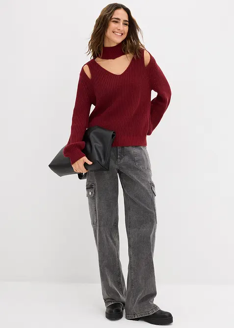 Pull en grosse maille avec découpes, bonprix