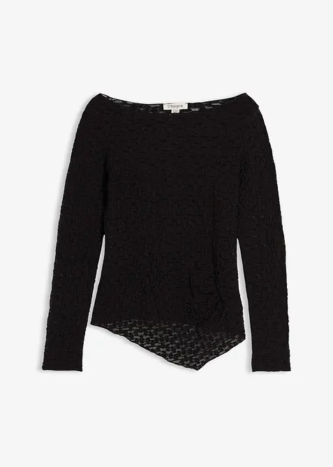 T-shirt manches longues en dentelle, bonprix