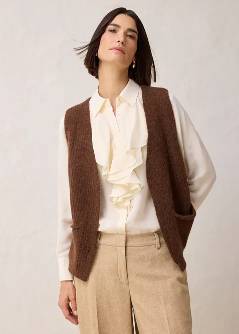 Gilet sans manches en grosse maille, bonprix