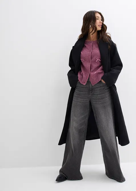 Gilet en fine maille avec petits nœuds, bonprix