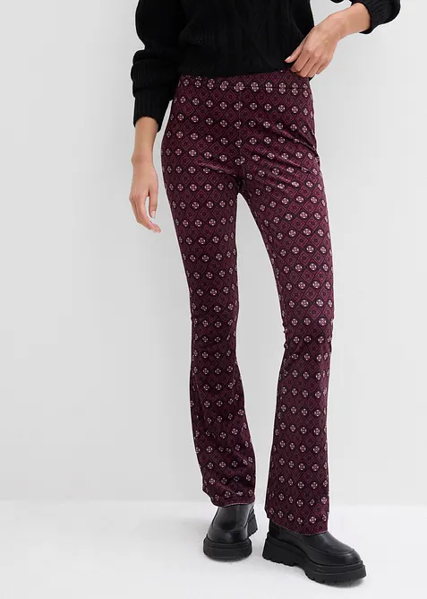 Legging évasé en velours doux, bonprix