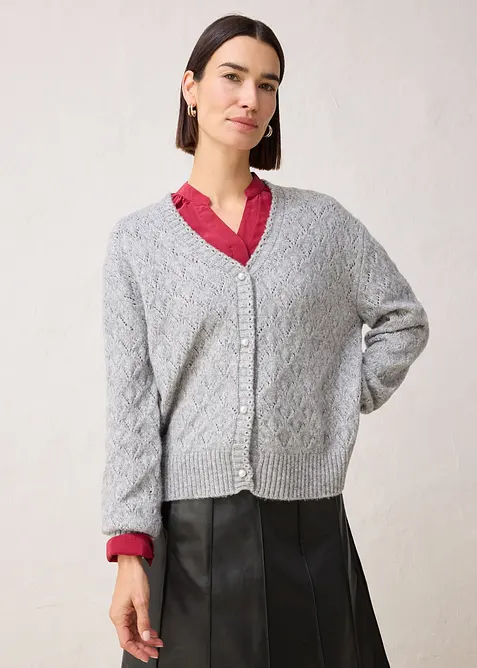 Gilet en maille ajourée, bonprix