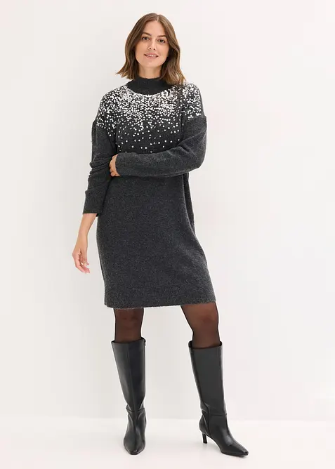 Robe en maille à sequins, bonprix