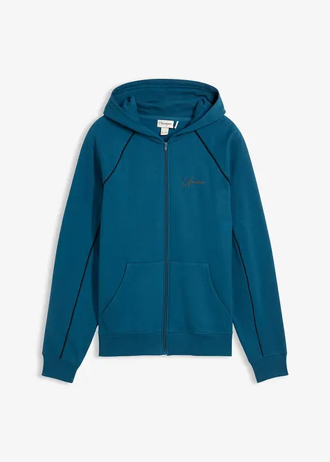 Sweat zippé 100% coton à détails contrastants, bonprix