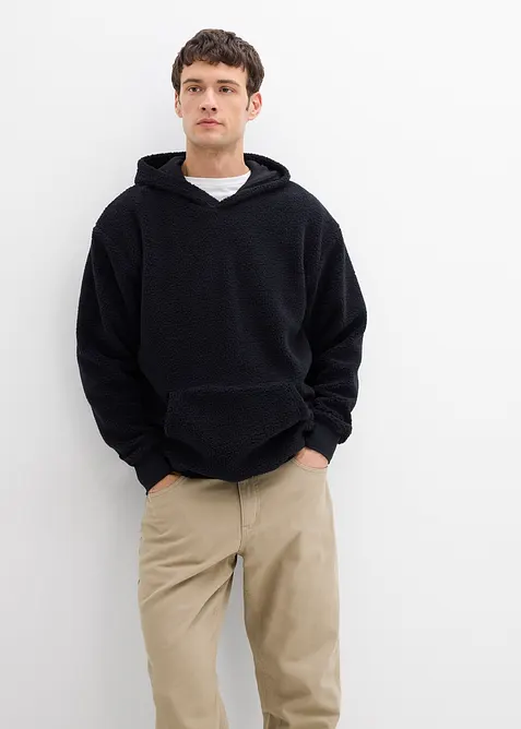 Sweat ample en polaire peluche, doublure coton, bonprix