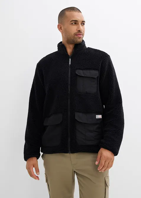 Veste en sherpa à poches pratiques et détails sportifs, bonprix