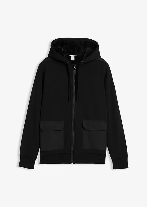 Sweat zippé à capuche et doublure peluche, bonprix