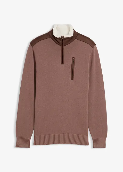 Pull camionneur à empiècement tissé, bonprix