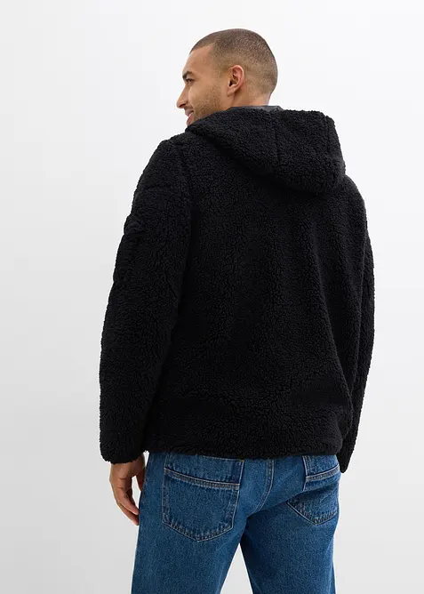 Veste en sherpa avec empiècement mesh et capuche, bonprix