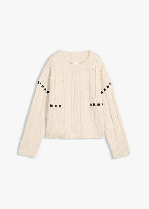 Pull en grosse maille torsadée, bonprix