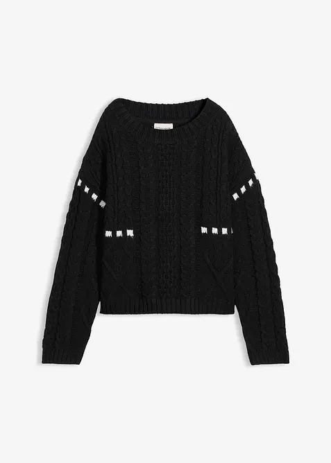 Pull en grosse maille torsadée, bonprix