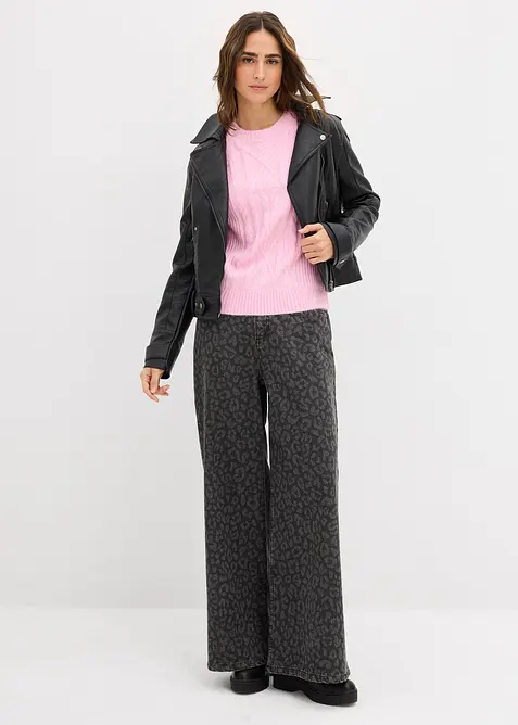 Pull en grosse maille &agrave; motif torsad&eacute;, bonprix