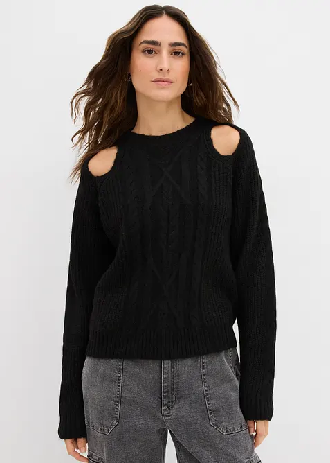 Pull en grosse maille à motif torsadé, bonprix