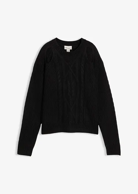 Pull en grosse maille à motif torsadé, bonprix