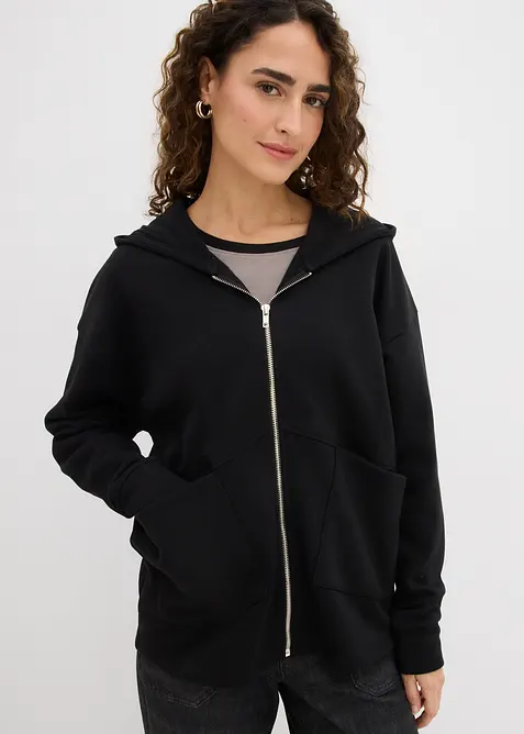 Sweat zipp&eacute; oversize, bonprix